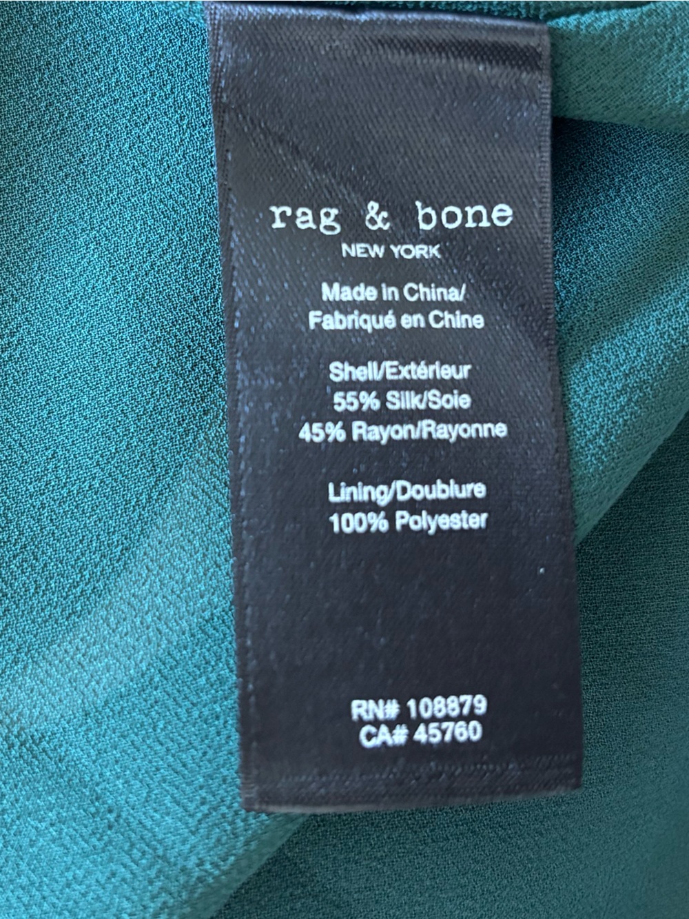 Rag and Bone Larissa Silk Slip Dress in Green Multi Size: 00 - Picture 9 of 16